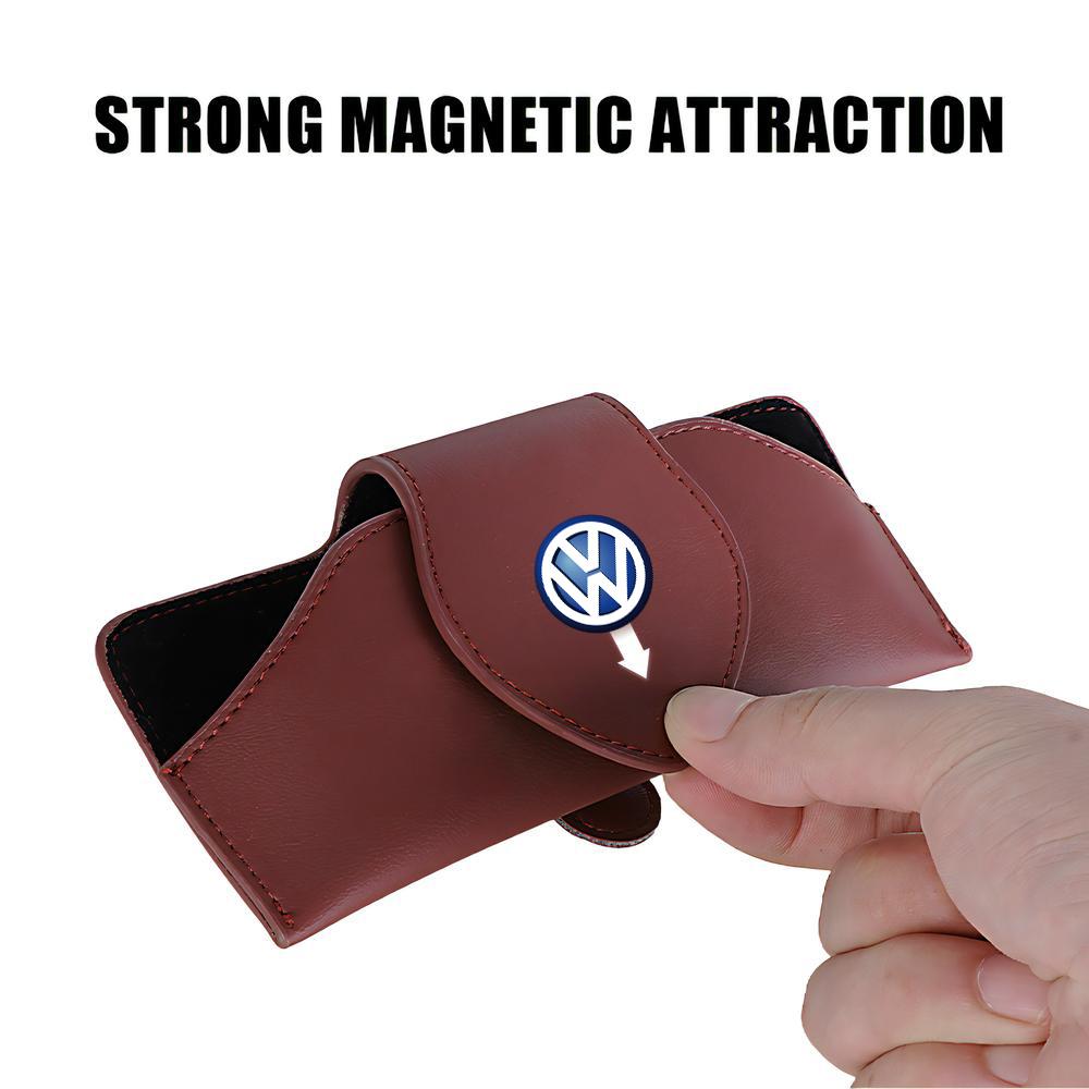 1pc Car Glasses Holder Sunglasses Storage Box Case For VW GTI Scirocco Golf T-ROC Atlas Eos Caddy Beetle Amarok T5 T6 Tiguan Zr1