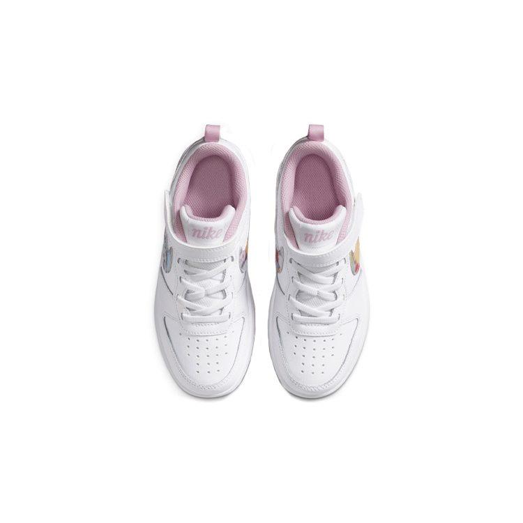 Nike Low 2 SE Floral Slip Resistant Cushioning Low Top Kids' Skateboarding Shoes White Pink Children Aged 3 7 Years Old CZ6613-100