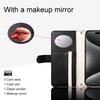 Leather Phone Case for iPhone 12 - 16 Series with Coin Pocket, Card Slot, Mirror & Stand – Multiple Colors