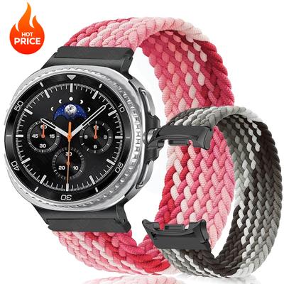 Elastic Braided Solo Strap for Samsung Galaxy Watch 8/8 Classic 40mm 44mm 46mm Nylon Band for Galaxy Watch Ultra(2025) 47mm Brac