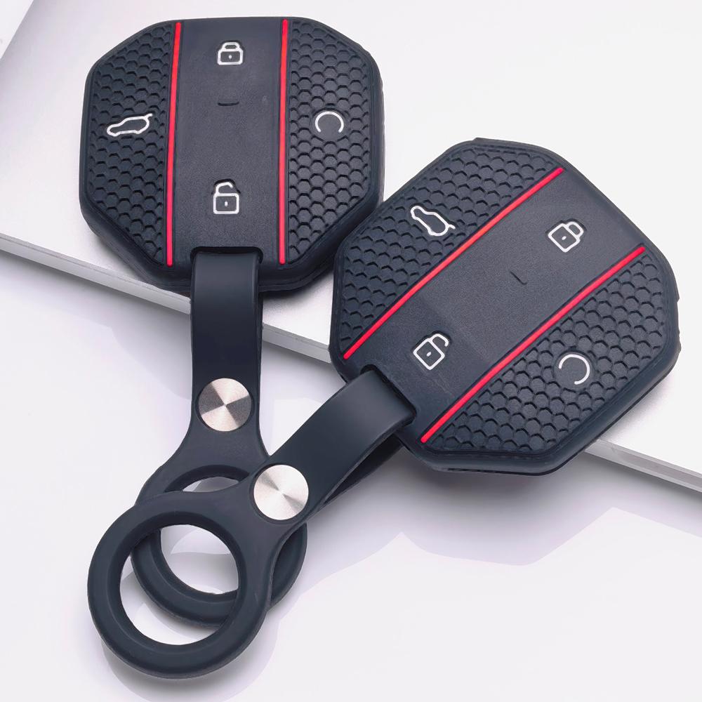 Honeycomb Car Key Cover for Chery JETOUR Freedom Traveler Tiggo 7 Pro Arrizo 8 OMODA 5 with Keychain Honeycomb Texture Racing Stripe Key Fob Protector