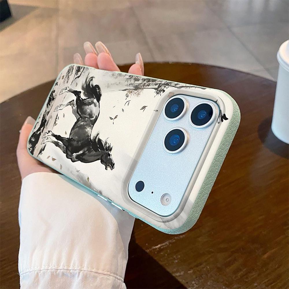 Black Steed With Head Held High Phone Case For IPhone 17 17Air 16 15 14 13 12 11 Pro Max XR XS Max 7 8 Plus Cover Case Coque