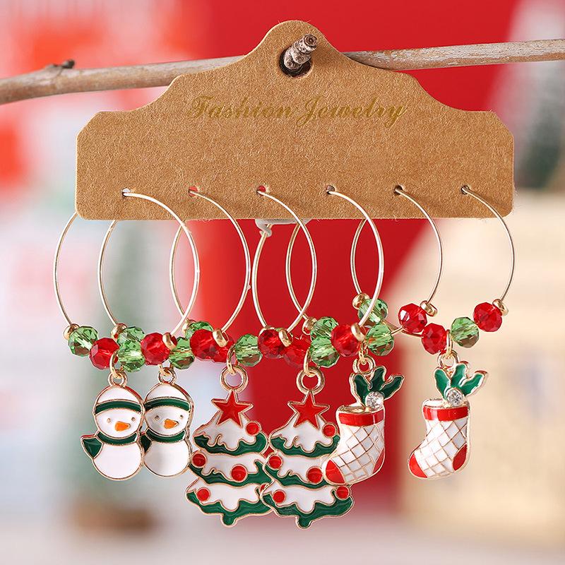 Minimalist Festive Beaded Christmas Earrings – Creative, Personalized Holiday Fashion