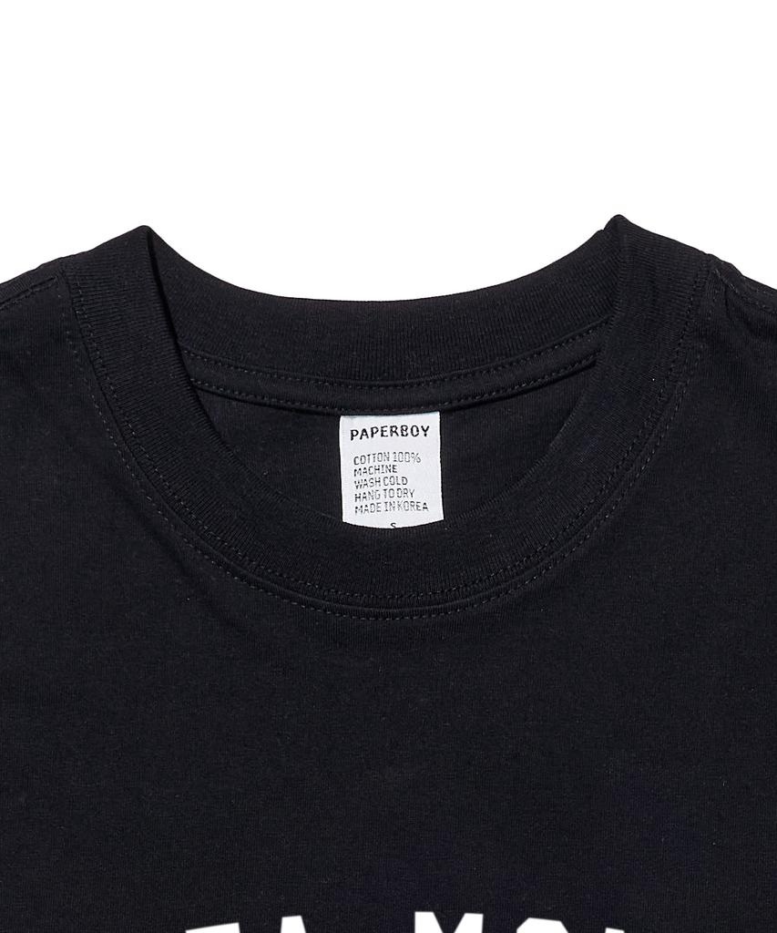 PAPERBOY Crop Santa Monica Short Sleeve T-Shirt - Black