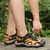 Men Sandals Black Leather Trail Wading Shoes Closed Toe Wide Outdoor Hiking Beach Water Shoes Over Sized