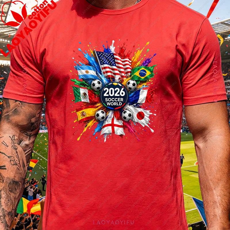 Usa Patriotic Country Flag Soccer T Shirt Unisex Vintage Burst Art Football Supporter Fan Casual Daily Trendy Streetwear Top