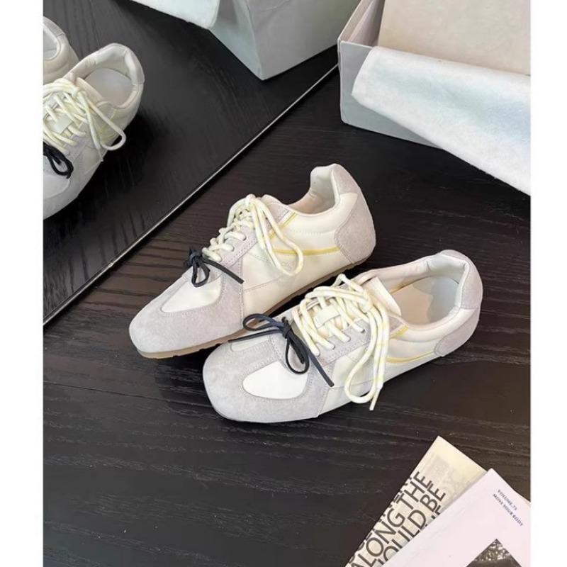 Retro contrasting color splicing flat bottom women's new fashionable versatile comfortable lightweight ballet style
