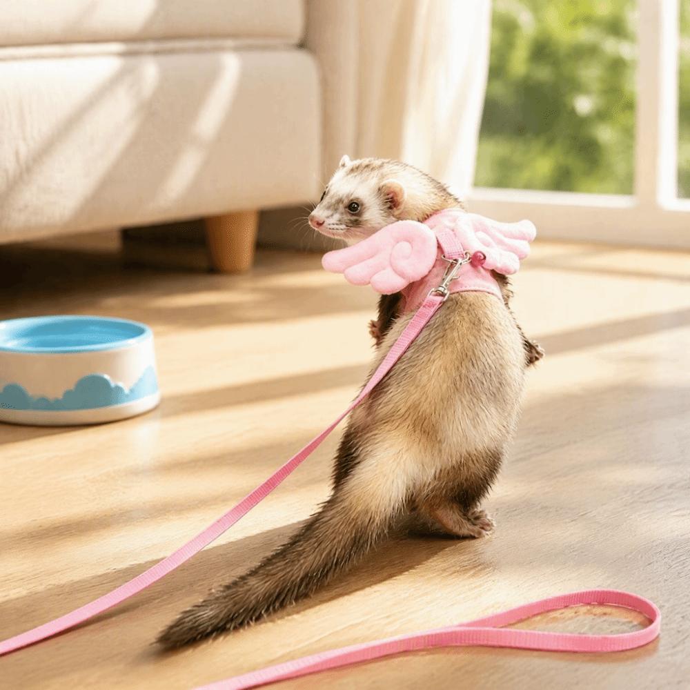 With Wings Small Pet Harness Leash Cartoon Guinea Pig Safety Vest Ferret Vest Harness Travel