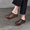 Johnature Genuine Leather Height-increasing Sandals Versatile Thick Soled Round Toe Women's Outdoor Slippers