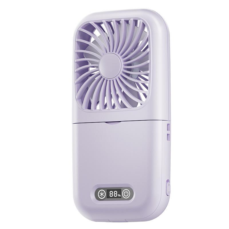 26-Year Cross-Border Silent Mini Desktop Fan with Long Battery, Neck-Hanging Makeup Mirror, and Folding Stand 79*53*95 mm