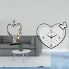 Romantic Heart Shaped Couple Figurine Clock Creative Desktop And Wall Art Ornament for Bedroom