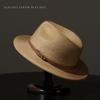 French Panama Straw Hat Unisex New Retro Flat Top Top Hat Versatile Sunshade Flat Edge Sunscreen Hat