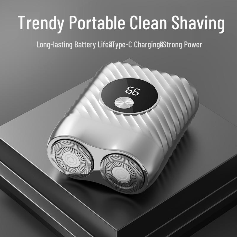 Mini Rechargeable Double-Head Waterproof Electric Shaver for Men - Portable Hair Remover for Travel