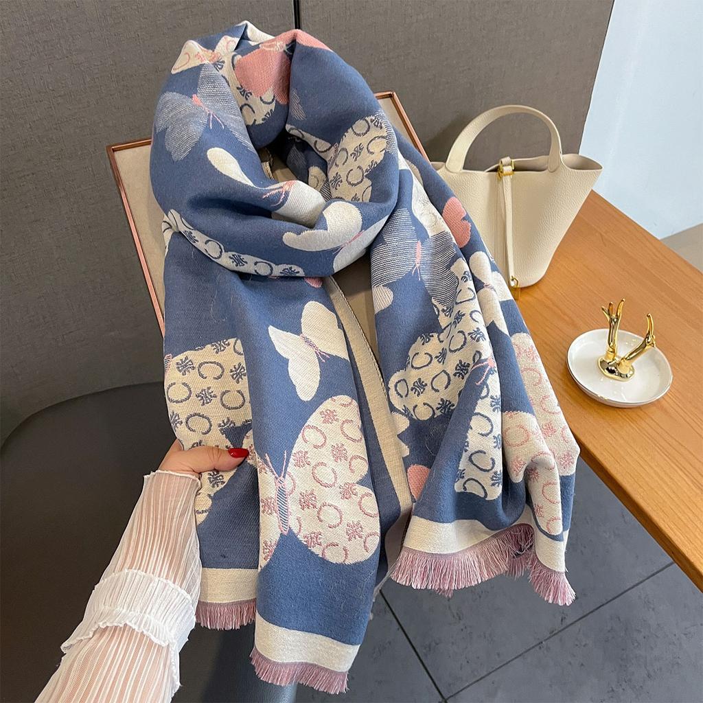 Women Cashmere Thick Warm Blanket Autumn New Retro Print Scarf Female Winter Luxury Fashion Shawl Wrap Poncho Echarpe Pashmina