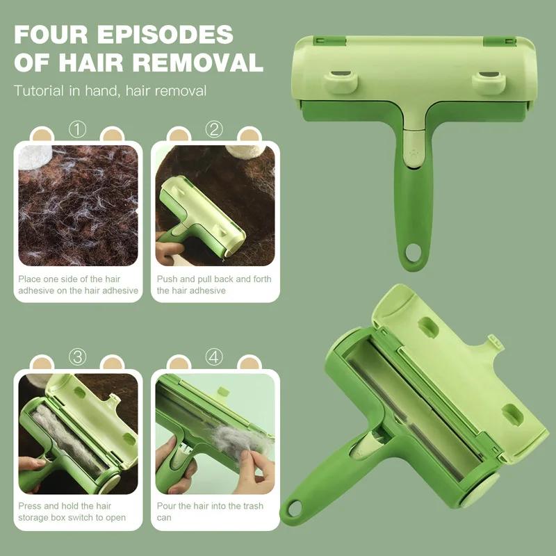 1pcs Pet Hair Remover Roller Removing Dog Cat Hair From FurnitureClothes Carpet Self-cleaning Lint Roller Brush Pets Cleaning Tools