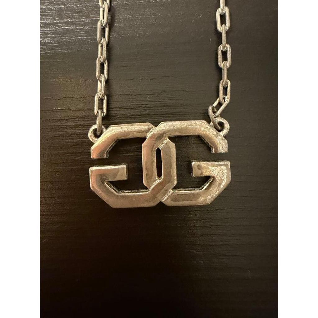 Used GIVENCHY Vintage 4G Logo Necklace Silver Color