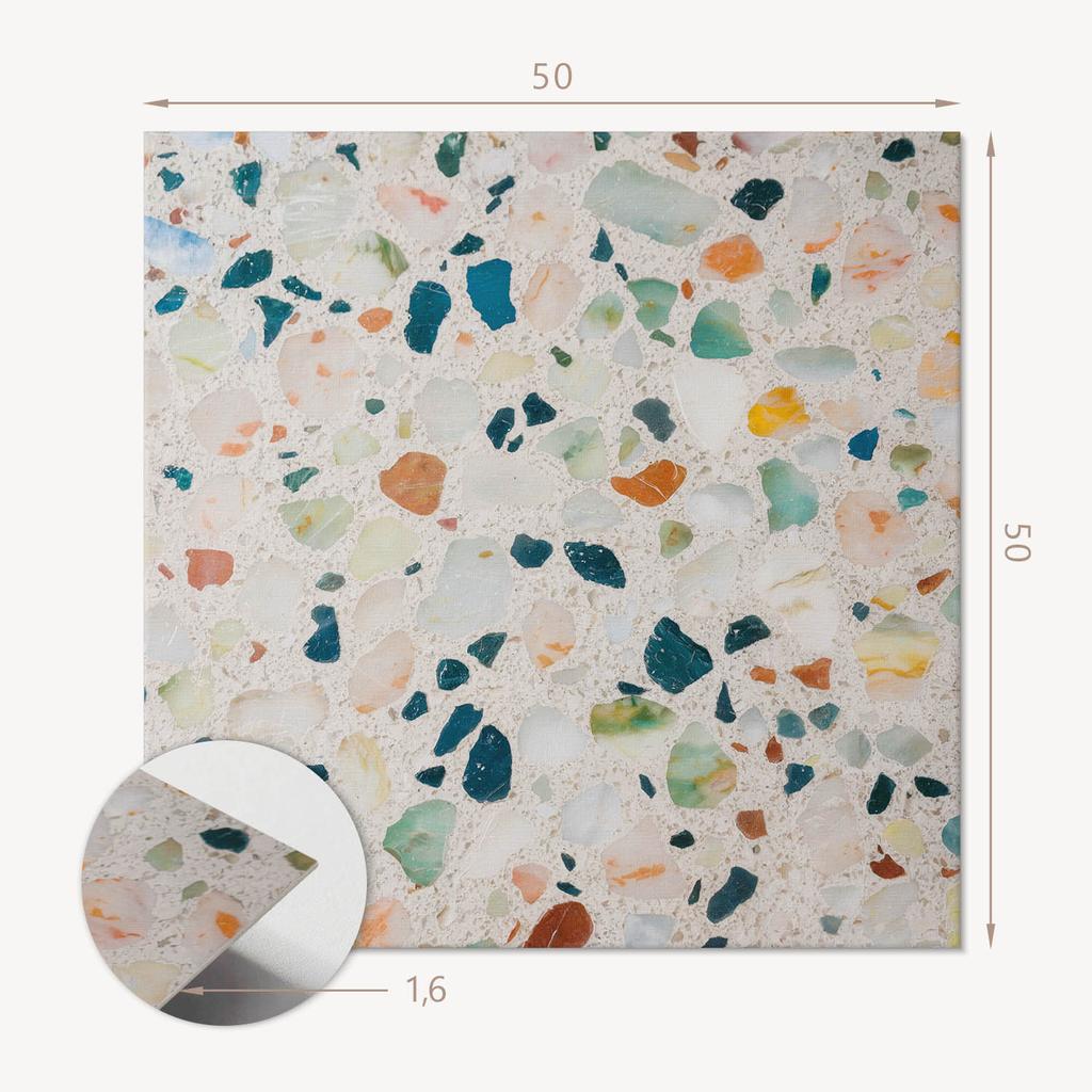 Package of Vinyl Tiles with a Motif for the Kitchen Stone Mosaic Pattern 4X50X50 Cm