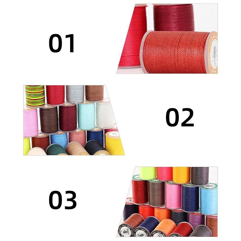120yds/Roll Polyester Sewing Thread for Hand Stitching 0.55mm Round Waxed Thread Beading Cords Thread for Jewelry Making