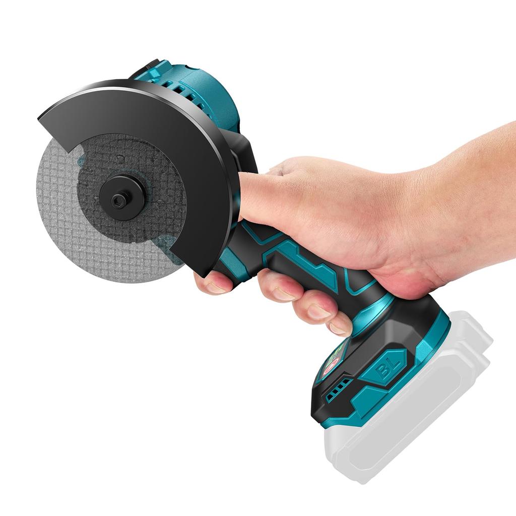 Elikliv Mini Rechargeable Disc Grinder with a Compact Brushless 100mm Outer Inner Quiet Tool for Metal Rust Surface and Stone and Wood Compatible with