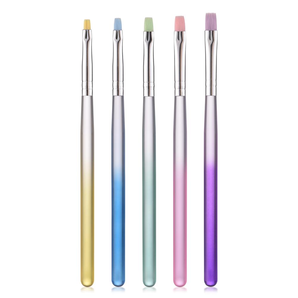 

5 шт. Кисти для дизайна ногтей, узор, фототерапия, акрил, УФ-гель, наращивание, покрытие, кисть для рисования, аксессуары для DIY маникюра, инструменты