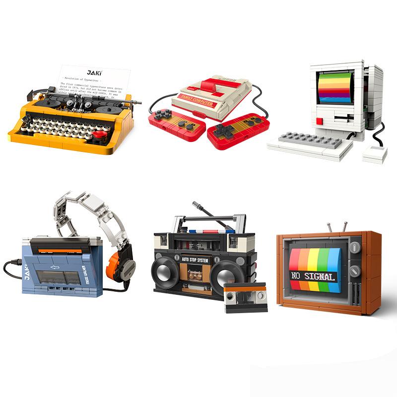 Retro Electrical Appliances Furniture Computer Tape Walkman Game Consoles Radio Building Blocks Model Bricks Sets Toys