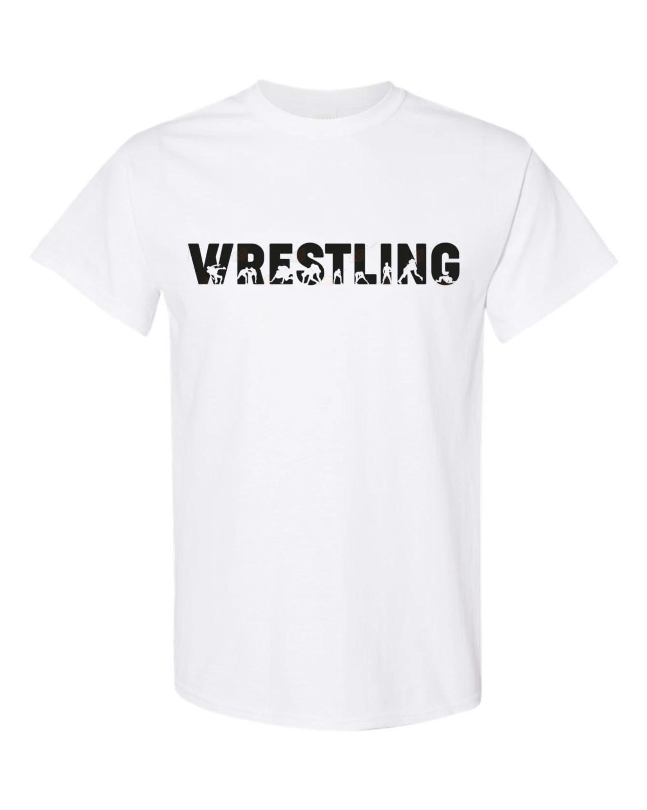 

Wrestling custom t-shirt in white with black wording XL