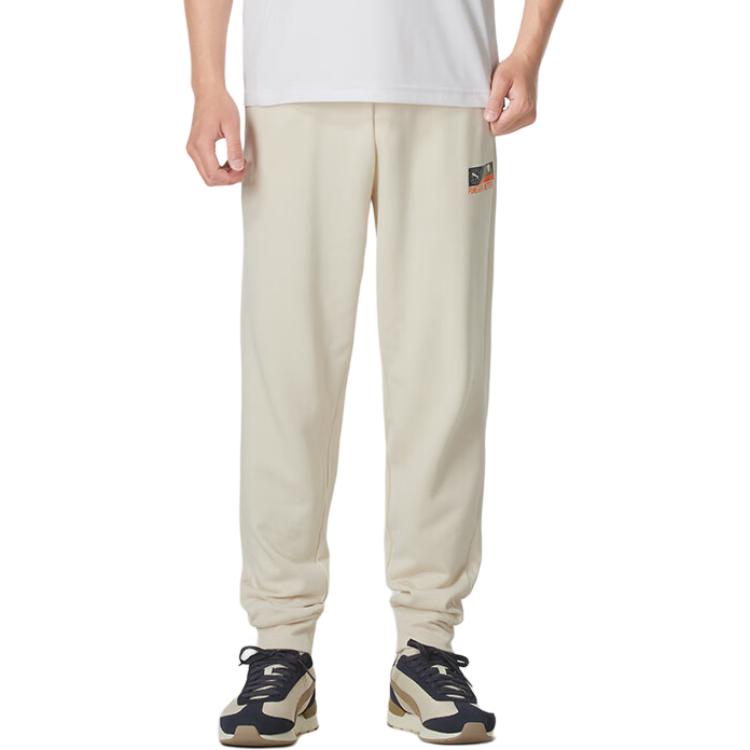 Puma Solid Color Comfortable Breathable Mid-Rise Knitted Workout Pants Men Bottoms Off-White 629339-87