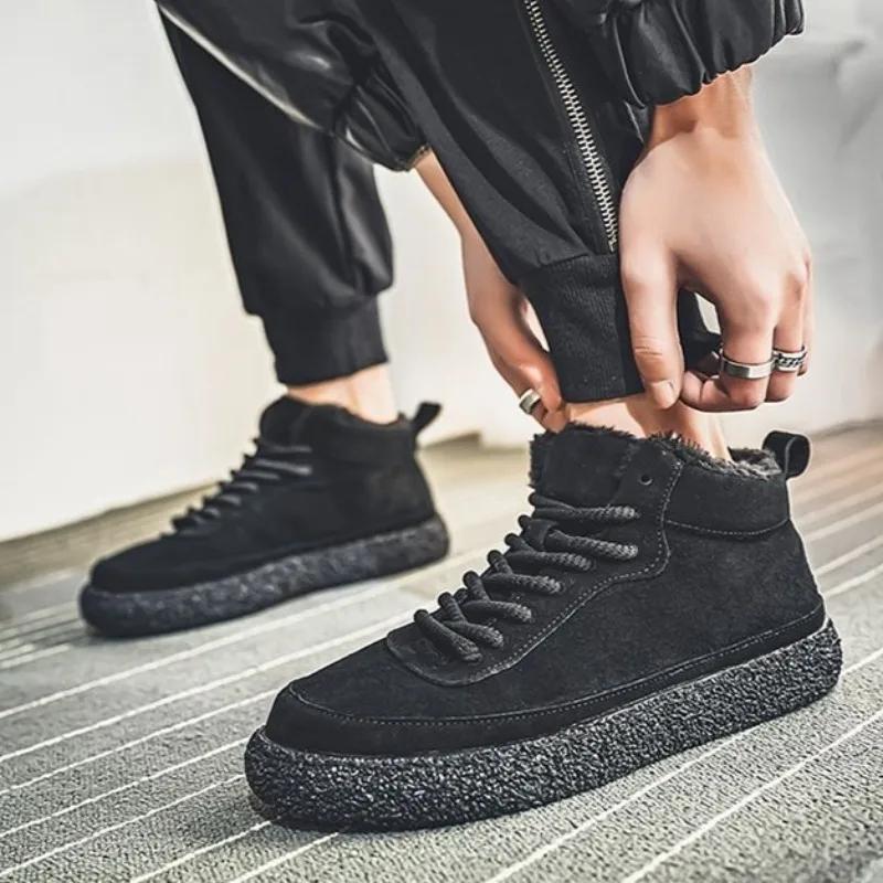 Fashion Snow Sneaker Boots for Men Casual Lace Up Winter Sport Shoes Man Fleece High Quality Cotton Shoe Waterproof Outdoor Hiking Offer