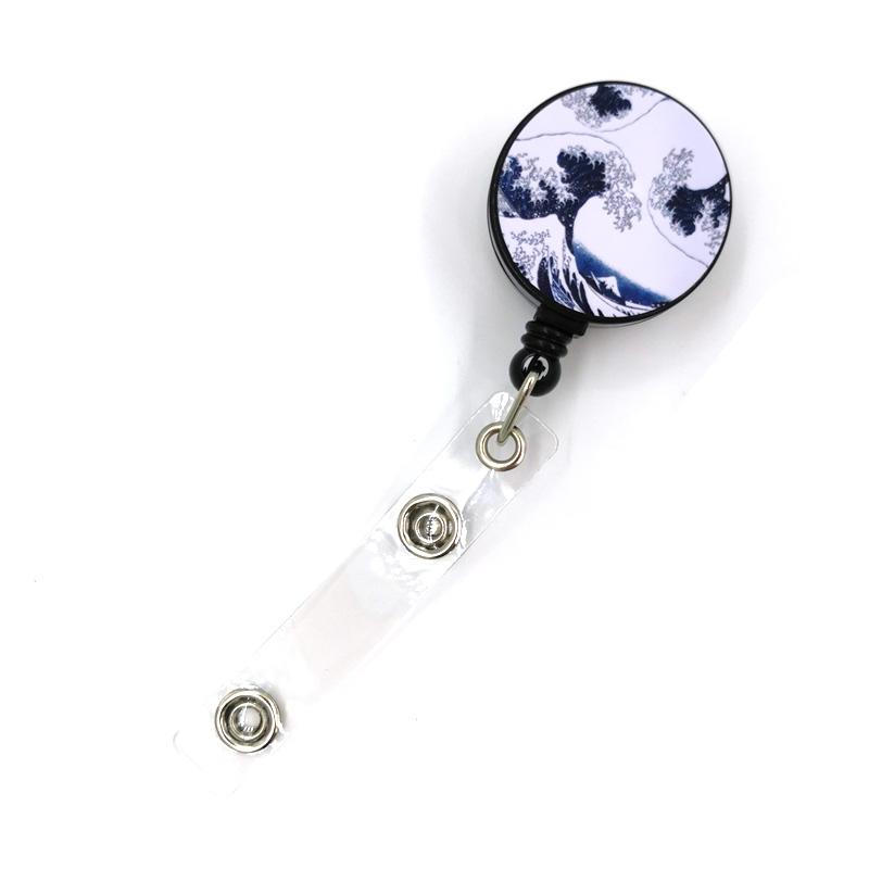 

Art Painting Kanagawa Hokusai Waves Lanyard Credit Card ID Holder Bag Student Women Travel Card Cover Badge Car Keychain