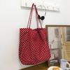 Verkaufe Retro Casual Polka Dot Canvas Damen Umhängetasche Modische Vielseitige Praktische Einkaufstasche mit großem Fassungsvermögen