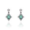 Tiny Gothic Emerald Earring