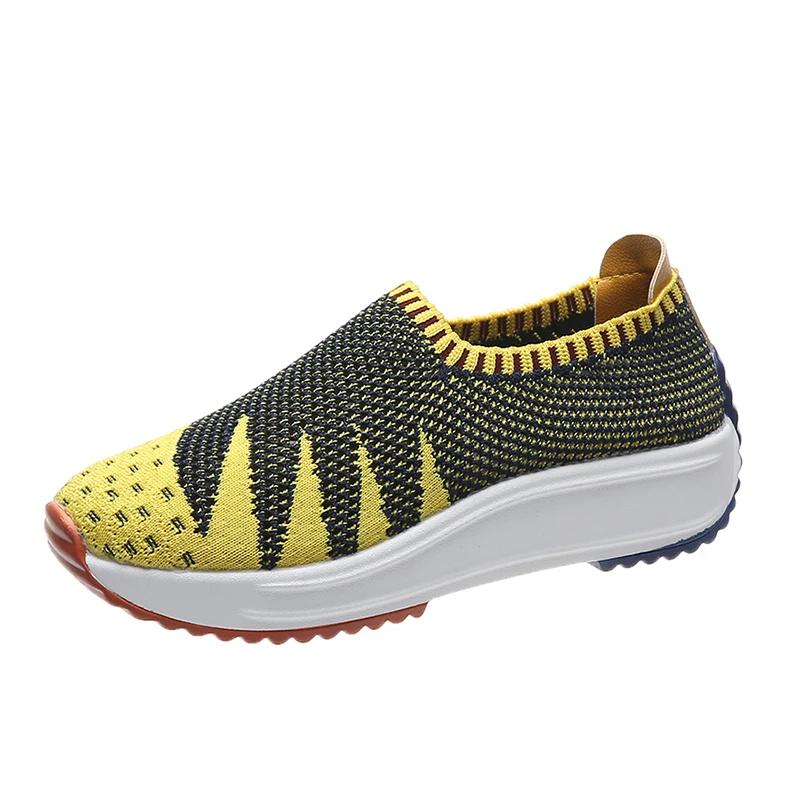 Fashion Sock Shoes for Women Mesh Platform Women Sneakers Fashion Breathable Casual Shoes Slip on Light Women Running Shoes Plus Size 43