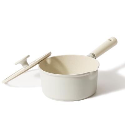 CAROTE with IH Marble Easy To 1 Year COSY Luxury Version One-handed Pot, 20cm, Lid, Compatible, PFOA, PFOS-free, Saucepan, Coating, Non-stick, Clean,