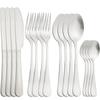16pcs Stainless Steel Gold Dinnerware Set Knife Fork Spoon Teaspoon Flatware Matte Dishwasher Safe Kitchen Tableware Set