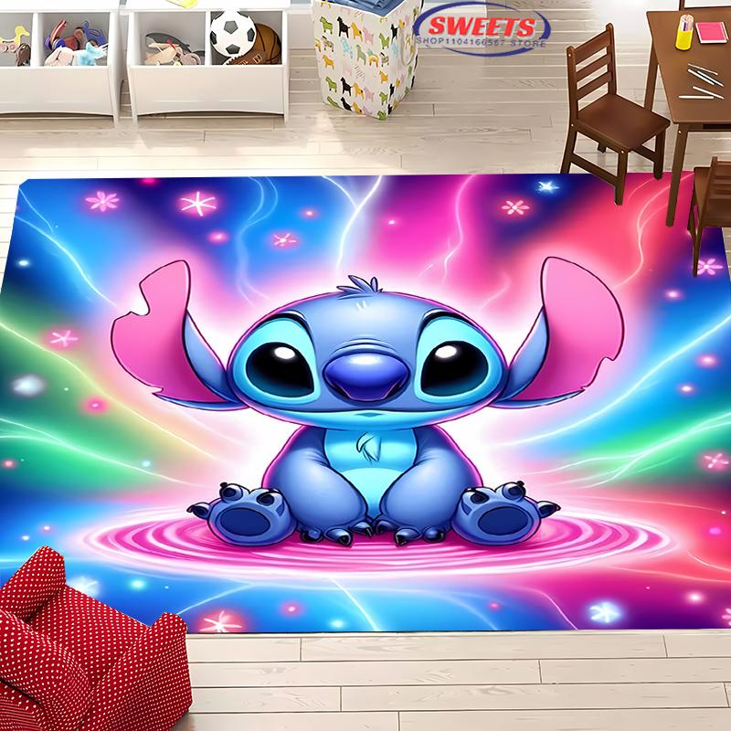 NO.5 Disney Lilo & Stitch Theme Carpet! Bedroom Living Room Bed Mat, Non-slip Exquisite Home Decor, Durable Machine Washable Rug
