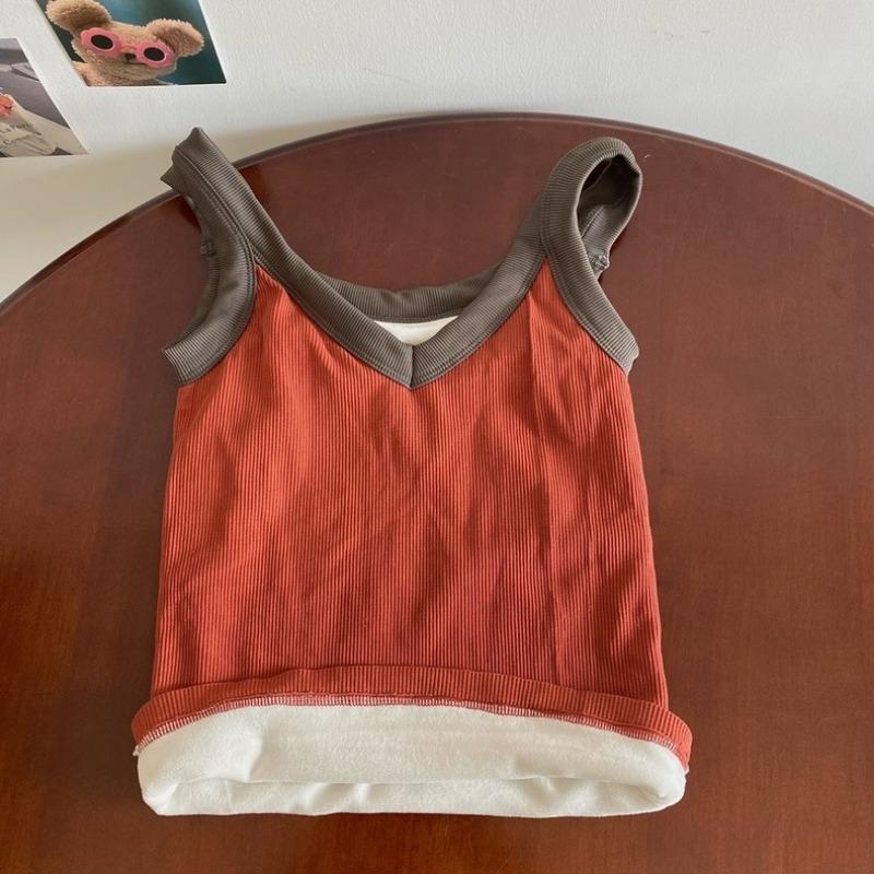 

Новый теплый и толстый жилет из контрастного бархата без следов тепла для женщин, осенне-зимняя одежда, топы без рукавов One size