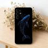 Line W-Whale Phone Case For Samsung S25,S24,S21,S22,S23,S30,Ultra,S20,Plus,Fe,Soft Silicone Black Cover
