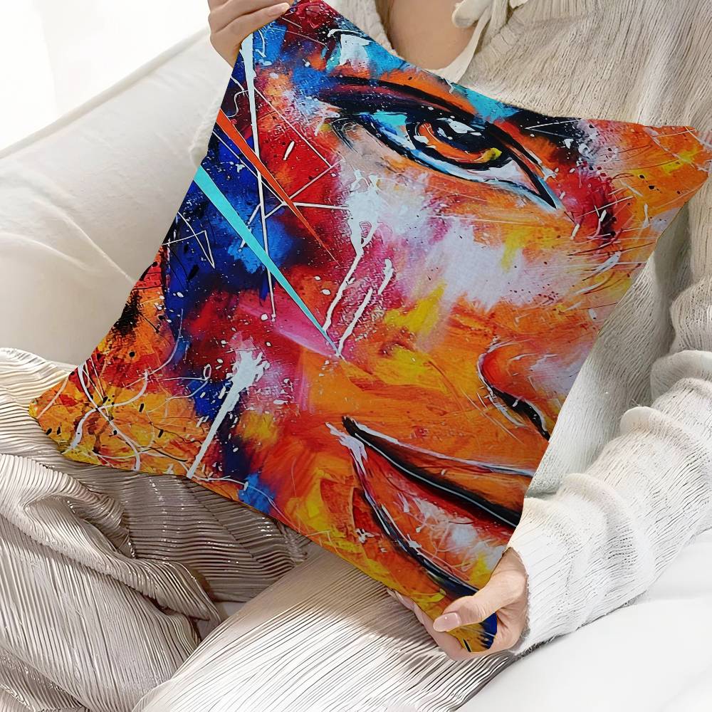 Abstract Figure Painting Pillow Anime Pillow Sofa Bed Head Pillow Cover Cushion Cover 45x45 Cm Fashion
