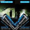 Strong Light LED Flashlights Telescopic Zoom Tactical Torch Type-c Rechargeable Portable Spotlight Long-Range Camping Flashlight