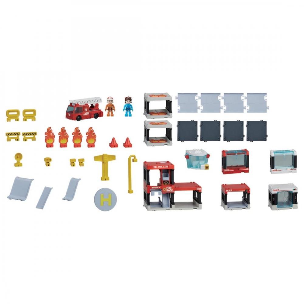 TAKARA TOMY "Tomica Tomica Town Dispatch Fire Extinguishing Rescue Base" Mini Car Car Toy 3 Years Old and Up Toy Safety Standards Passed ST Mark Certi