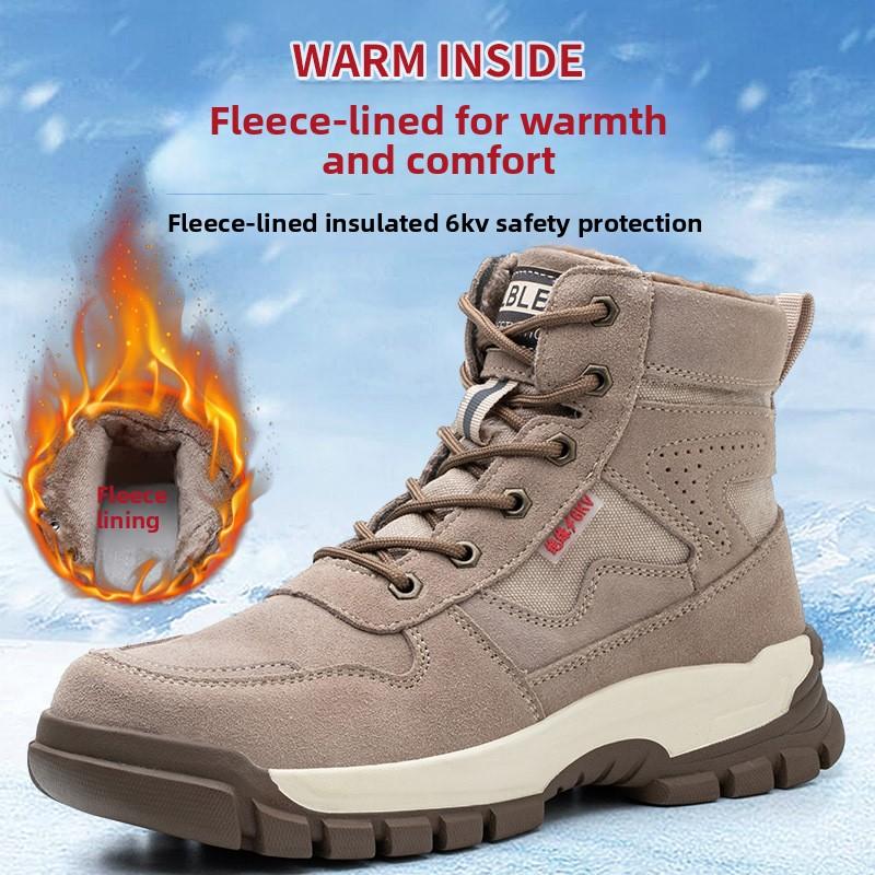 Winter High Top Safety Shoes with Steel Toe Puncture Proof Work Boots Industrial Construction Site Non-slip Work Shoes for Men