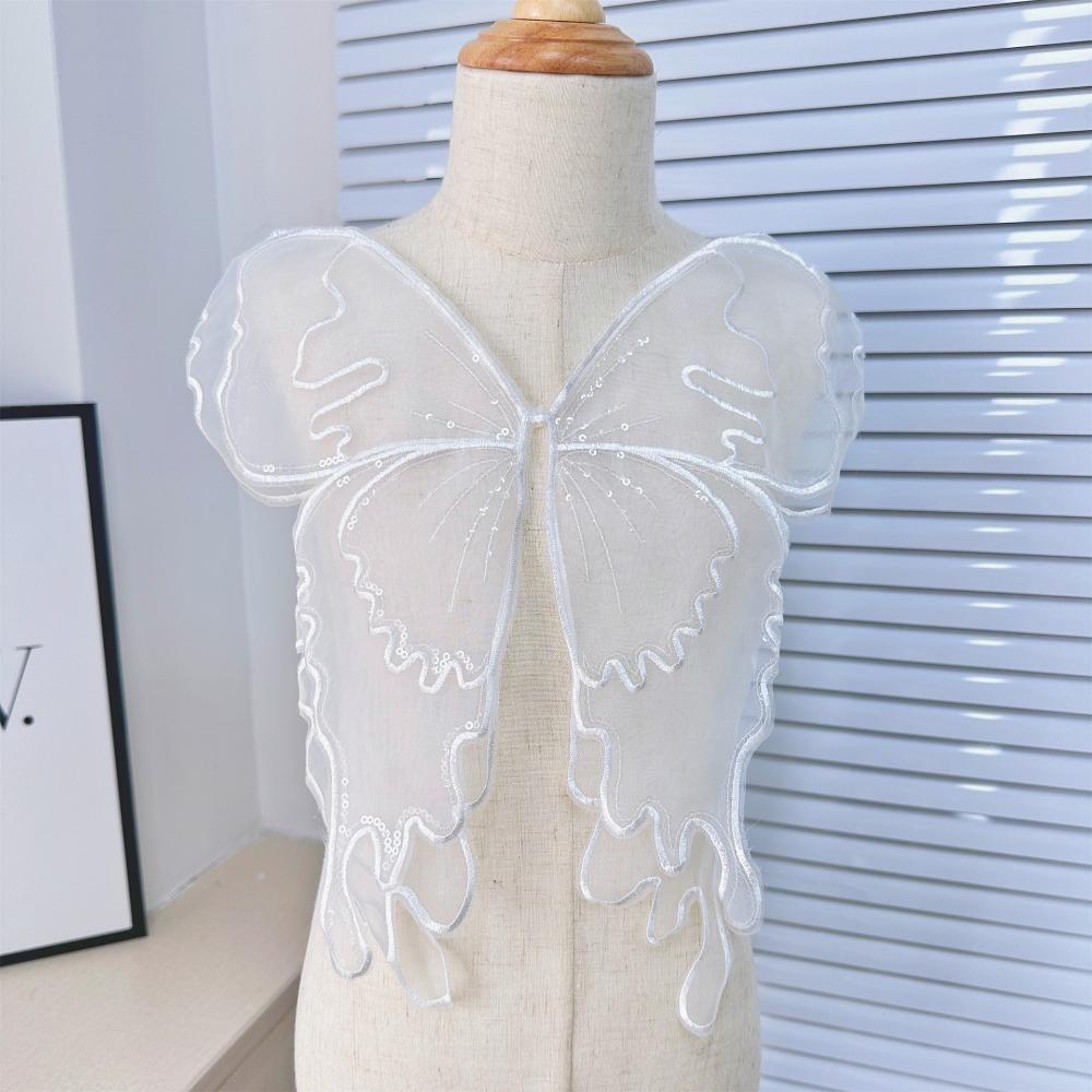 Lace Fabric Butterfly Patch Double Layer Embroidered Patch Butterfly Organza Appliques Cloth 1