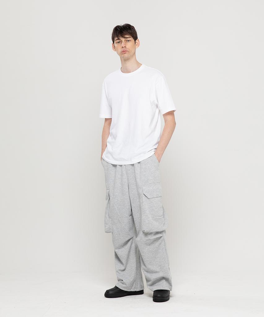 CHAMBROS Cargo Big Pocket Real Wide Sweatpants [Grey]