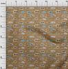 oneOone Cotton Flex Brown Fabric Writing Text Diy Clothing Quilting Fabric Print Fabric By Yard 40 Inch