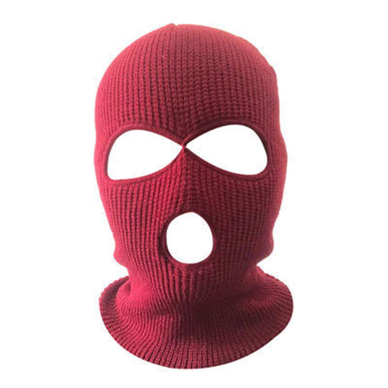 2025 New Fashion 3-Hole Knitted Full Face Cover Ski Mask Winter Balaclava Warm Knit Full Face Mask For Outdoor Sports