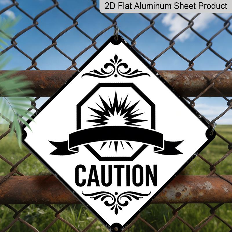 

2D Flat - 1pc Explosion Warning Theme, Metal Warning Decor Gift Is Perfect for Fans of Industrial Style, Vintage Metal Sign, Suitable for Decorating 20*20cm