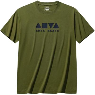 Casual Series Simple Solid Color Loose Round Neck Pullover Short Sleeve T-Shirt Unisex Tops Rifle-Green 972538102-1