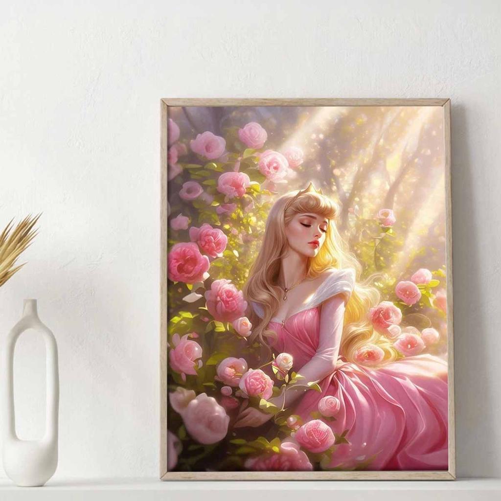 Full Round Diamond Painting The Princess In The Flower Bed Art Rhinestone Picture Mosaic DIY 5D Cross Stitch Embroidery Home Decoration