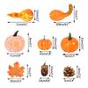 50Pcs/set Artificial Pumpkin Maple Leaves Pine Cone Halloween Thanksgiving Fall Table Home Decoration Photo Props Ornaments