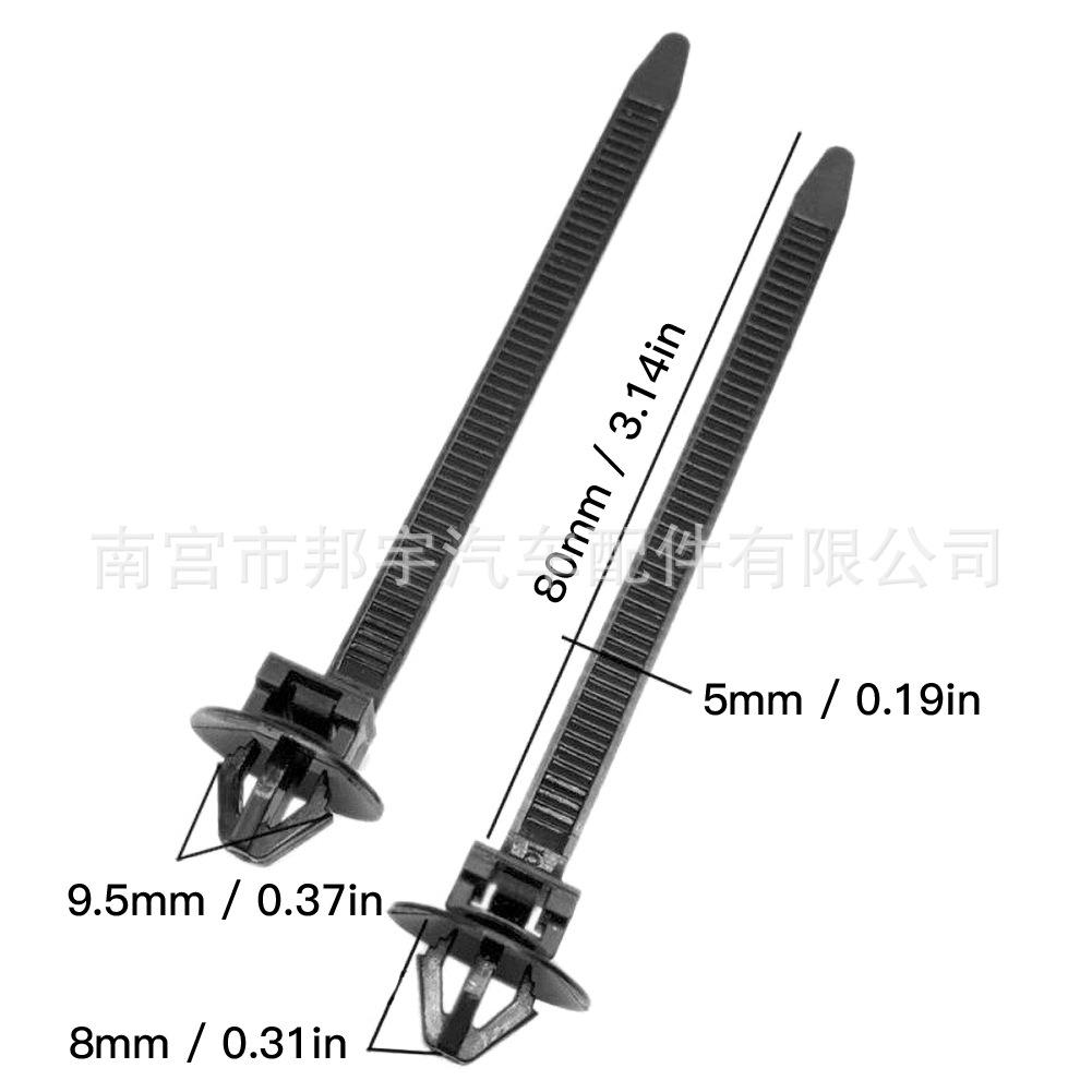 Nylon Cable Tie with Airplane Head - Black Push-in Type Wire Harness